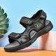 Men's Sandals Fashion Sandals Leather Sandals Outdoor Hiking Sandals Sports Sandals Walking Upstream Shoes Casual Beach Daily Beach Nappa Leather Tissage Volant Breathable Magic Tape Black Khaki Gray