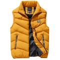 Men's Hiking Vest Quilted Puffer Vest Down Vest Winter Outdoor Thermal Warm Packable Breathable Lightweight Winter Jacket Trench Coat Top Skiing Hunting Fishing Yellow Red Navy Blue Gray Black