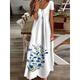 Women's Casual Dress Shift Dress Long Dress Maxi Dress White Blue Green Short Sleeve Floral Print Spring Summer Crew Neck Basic Daily Vacation Summer Dress 2023 S M L XL XXL 3XL