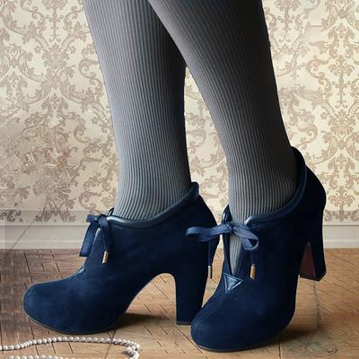 Women's Red Suede Lace-Up Ankle Boots with Block Heel – Ideal for Holidays, Parties, and Special Festive Occasions