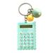 rygai Mini Portable Calculator Bell Decor Keychain Cartoon Buscuit Shape 8 Digits Legible LCD Display Durable Keys Battery-operated Mechanical Switch Calculator Aesthetic Calculator Key Holder