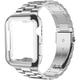 Link Bracelet Smart Watch Band with Case Compatible with Apple iWatch 45mm 44mm 42mm 41mm 40mm 38mm Sreies SE 8 7 6 5 4 3 2 1 for Smartwatch Strap Stainless Steel Buckle Shockproof