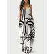 Women's Long Dress Maxi Dress Casual Dress Summer Dress Slip Dress Color Block Portrait Modern Casual Outdoor Daily Holiday Pocket Print Sleeveless Strap Dress Loose Fit Black White Pink Summer Spring