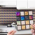 Cool Wallpapers Bathroom Wallpaper 10pcs Mosaic Wall Panel Self Adhesive Tile Sticker Peel and Stick Wallpaper for Home Decor Kitchen Room Waterproof Self-adhesive Wall Decor Wall Mural