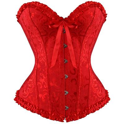 Corset Women's Plus Size Corsets Corsets Country Sexy Lady Sweetheart Tummy Control Push Up Jacquard Abstract Flower Hook Eye Lace Up Nylon / Cotton Wedding Special Home Outfits