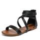 Women's Sandals Flats Lace Up Sandals Strappy Sandals Gladiator Sandals Roman Sandals Office Work Daily Flat Heel Open Toe Elegant Bohemia Fashion PU Zipper Black White Pink