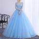 Ball Gown Quinceanera Dresses Princess Dress Performance Quinceanera Floor Length Long Sleeve V Neck Polyester with Crystals Appliques 2024
