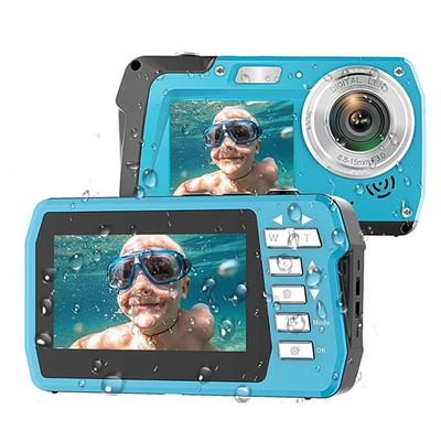4K30FPS Waterproof Camera 56MP Underwater Cameras UHD Video Recorder Selfie IPS Dual Screens(3/2) 10FT Waterproof Digital Camera for Snorkeling on Vacation 1700mAh