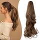 Claw Clip Ponytail Extension 20 Inch Clip in Wavy Ponytail Hair Extensions Long Pony Tails for Women Extensions Ash Blonde Mix Light Brown Wave Hairpiece