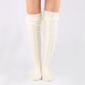 Women's Cable Knitted THigh High Boot Socks Extra Long Winter Stockings Over Knee Leg Warmers Floor Socks Wool