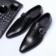 Men's Oxfords Formal Shoes Brogue Dress Shoes Monk Shoes Business Wedding Party Evening Faux Leather Comfortable Wear Resistance Buckle Black Wine Brown Summer Spring Fall
