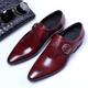 Men's Oxfords Formal Shoes Brogue Dress Shoes Monk Shoes Business Wedding Party Evening Faux Leather Comfortable Wear Resistance Buckle Black Wine Brown Summer Spring Fall