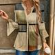 Women's Blouse Designer Shirt Color Block Casual Button Print Bell Sleeve Pink Long Sleeve Fashion Tunic V Neck Spring Fall