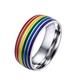 Six-color Rainbow Ring Gay Lgbt Gay Ring / Trendy Men Titanium Steel Personality Ring