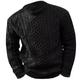 Men's Sweater Pullover Sweater Jumper Knit Sweater Ribbed Cable Knit Cropped Knitted Crew Neck Modern Contemporary Daily Wear Going out Clothing Apparel Fall Winter Black Pink M L XL