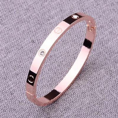 Women's Bracelet Ladies' Classic Stainless Steel Cubic Zircon Inlay Gold Silver Rose Gold 1 Piece Bracelet for Party Daily Gifts dress to impress 2025