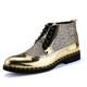 Men's Boots Brogue Dress Shoes Lug Sole Metallic Shoes Casual Daily Party Evening PU Booties / Ankle Boots Lace-up Black Gold Summer Spring Fall