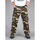 Men's Cargo Pants Cargo Trousers Trousers Parachute Pants Leg Drawstring Multi Pocket Straight Leg Plain Comfort Wearable Outdoor Daily Going out 100% Cotton Sports Stylish Camouflage Blue Camouflage