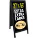 Sandwich Board Sidewalk Chalkboard Sign: Reinforced Heavy-Duty/Double Sided/Large 59X27 Chalk Board Standing Sign A-Frame (Black)