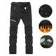 Men's Hiking Pants Trousers Work Pants Fleece Lined Pants Winter Outdoor Thermal Warm Ripstop Windproof Breathable Pants / Trousers Bottoms Dark Grey Black Fleece Camping / Hiking Ski / Snowboard