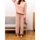 Women's Fleece Warm Loungewear Sets Fluffy Fuzzy Warm Pajama Letter Comfort Home Daily Bed Coral Fleece Coral Velvet Warm Crew Neck Long Sleeve Hoodie Pant Embroidery Fall Winter Pink Red