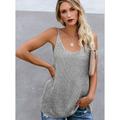 Women's Camisole Tank Top White Pink Blue Color Block Sleeveless Causal Holiday Basic Vacation U Neck Regular Cotton S