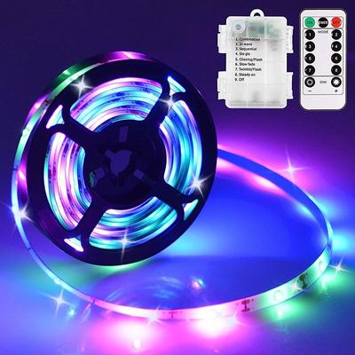 Waterproof Flexible LED Strip Lights Battery Operated 3m 9.8ft 90 LED Rope Lights Pool Light Strip Dimmable Lights for Indoor Outdoor TV Table Bedroom Kitchen Christmas