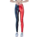 1980s High Waisted Shiny Latex Patent Leggings PU Leather Pencil Pants Disco Women's Carnival Party Pants