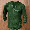 St.Patrick's Day Slance Green Mens 3D Shirt For St. Patrick 'S Day Summer Cotton Men'S Henley Tee Graphic Patrick'S Clover Clothing Apparel 3D Print Outdoor Casual Long Sleeve Button Down