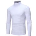 Men's T shirt Tee Turtleneck shirt Long Sleeve Shirt Plain Rolled collar Outdoor Casual Long Sleeve Clothing Apparel Lightweight Classic Casual Slim Fit