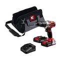 Einhell TE-CD 18/2 Li-Kit Perceuse-visseuse à percussion sans fil 18 V 44 Nm + 2x batterie 1,5 Ah +