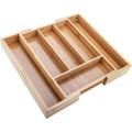 Plateau de rangement extensible pour couverts en bambou