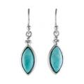 Knowing Eyes,'Rhodium Plated Amazonite Dangle Earrings from Thailand'