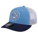 Men's New Era Carolina Blue North Tar Heels Throwback Circle Patch 9FIFTY Trucker Snapback Hat