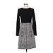 DKNY Casual Dress: Black Houndstooth Dresses - Women's Size 4