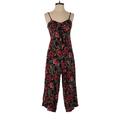 American Eagle Outfitters Jumpsuit Plunge Sleeveless: Red Floral Jumpsuits - Women's Size Small