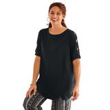 Plus Size Women's Cut-Out Sleeve Tunic by Woman Within in Black (Size 3X)