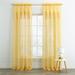 Wide Width BH Studio Pleated Voile Rod-Pocket Panel by BH Studio in Daffodil (Size 56" W 108"L) Window Curtain