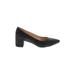 Adrienne Vittadini Heels: Pumps Chunky Heel Glamorous Black Shoes - Women's Size 9 - Pointed Toe