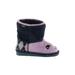 Muk Luks Ankle Boots: Slip On Wedge Bohemian Purple Color Block Shoes - Kids Girl's Size 8