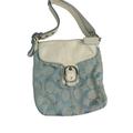 Coach Bags | Coach Jacquard Signature Blue White Leather Canvas Crossbody Shoulder Bag F13360 | Color: Blue/Cream | Size: Os