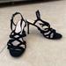 Nine West Shoes | Nine West Black Strappy Stiletto Heels Size 8.5 | Color: Black | Size: 8.5