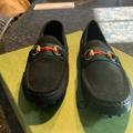 Gucci Shoes | Gucci New In Box Black Suede Horsebit Driving Loafers - Size 42 Euro - 8-1.2 Uu | Color: Black/Gold | Size: 8.5