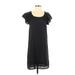 Ya Los Angeles Casual Dress - Shift: Black Solid Dresses - Women's Size Small