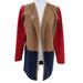 J. Crew Sweaters | J. Crew Factory Cardigan Sweater Women's Medium Vanessa Color Block Tan Blue Red | Color: Blue/Tan | Size: M