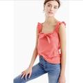 J. Crew Tops | J. Crew Bow Top With Embroidered Trim Coral | Color: Orange | Size: L