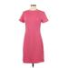 Joe Fresh Casual Dress - Sheath Crew Neck Short sleeves: Pink Print Dresses - Women's Size Medium