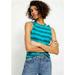 Free People Tops | Free People The Twist Aqua Blue Striped Tank Top Nwt Women's Size Small S | Color: Blue | Size: S