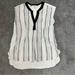 Anthropologie Tops | Anthropologie Blouse Womens Xs White Gray Stripe Sleeveless Top Business Casual | Color: Gray/White | Size: Xs