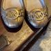 Michael Kors Shoes | Michael Kors Gold Logo Moccasins Bronze Ballet Flat Leather Shoes Size 7.5 | Color: Gold | Size: 7.5